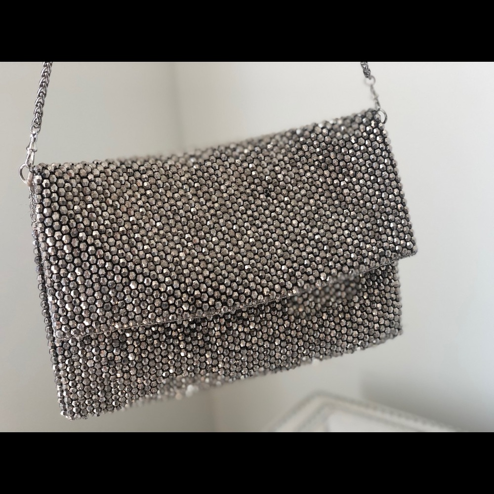 REISS new sequined silver purse